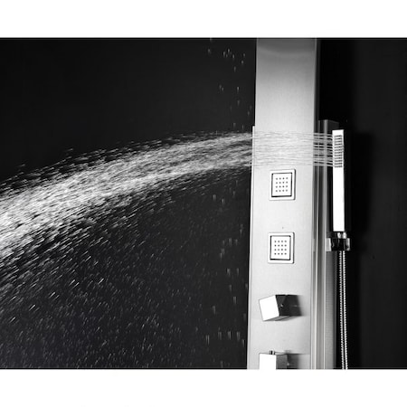 Anzzi Visor 60" Shower Panel with Heavy Rain Shower in Brushed Steel SP-AZ035